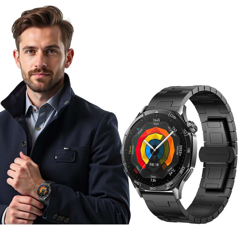For Huawei watch GT5 Pro 46mm Titanium Alloy 22mm Metal Watch Band(Black)