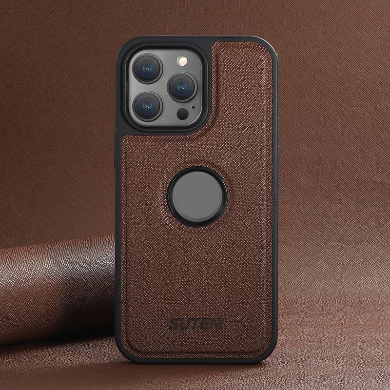 For iPhone 16 Suteni G1 Cross Texture MagSafe Phone Case(Black)