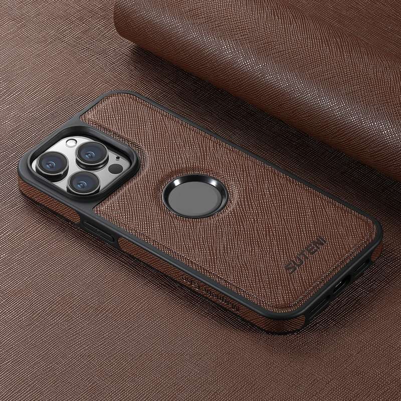 For iPhone 16 Suteni G1 Cross Texture MagSafe Phone Case(Black)