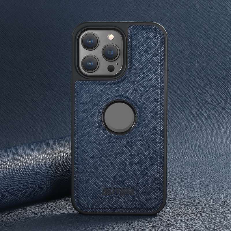 For iPhone 16 Suteni G1 Cross Texture MagSafe Phone Case(Black)