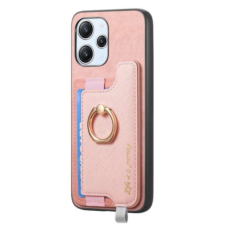 For Xiaomi Redmi A3 Retro Magsafe Cross Leather Ring Holder Card Bag Phone Case(Yellow)