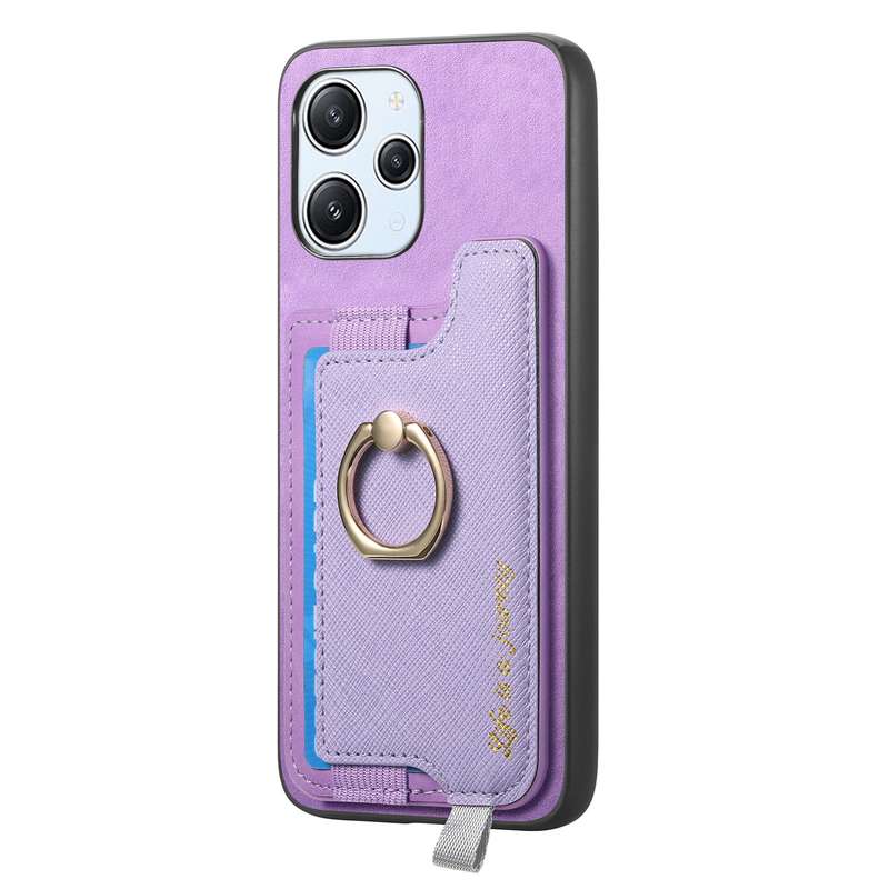 For Xiaomi Redmi A3 Retro Magsafe Cross Leather Ring Holder Card Bag Phone Case(Yellow)