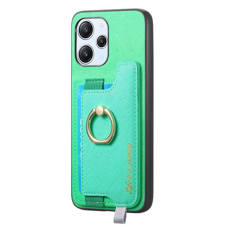 For Xiaomi Redmi A3 Retro Magsafe Cross Leather Ring Holder Card Bag Phone Case(Yellow)