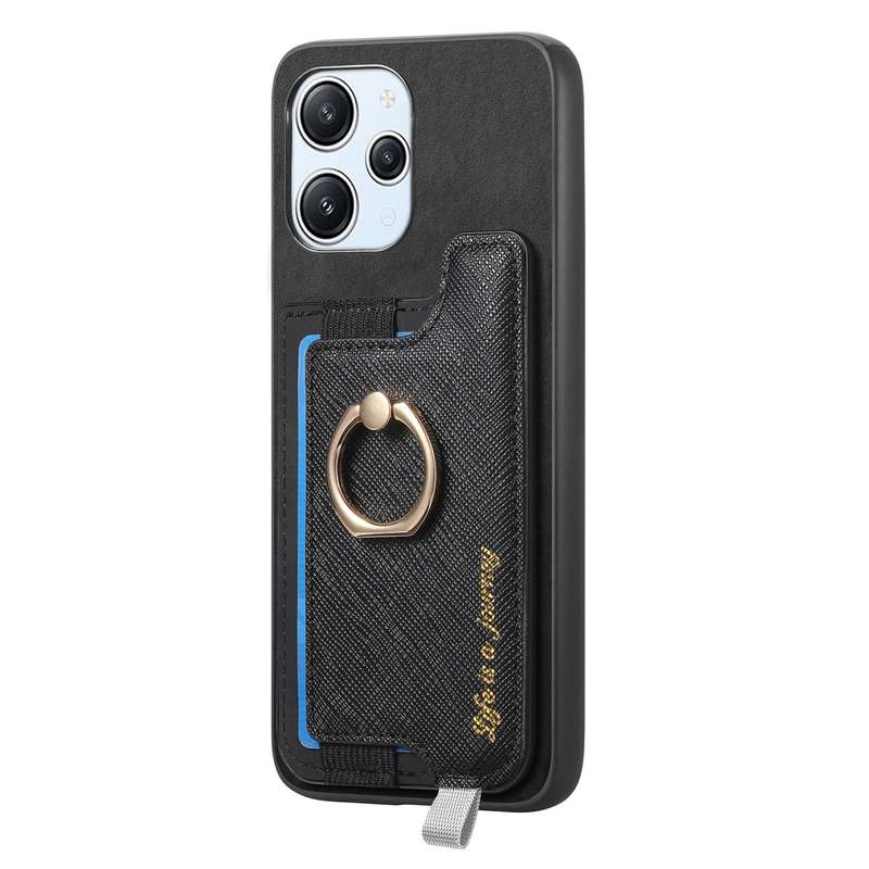 For Xiaomi Redmi A3 Retro Magsafe Cross Leather Ring Holder Card Bag Phone Case(Yellow)