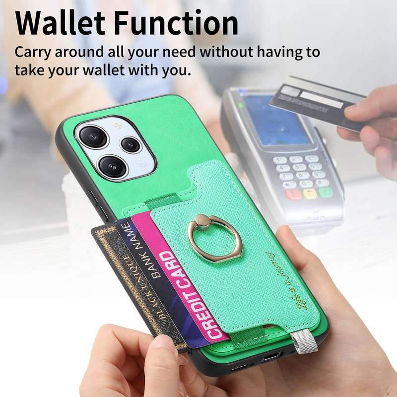 For Xiaomi 14 Retro Magsafe Cross Leather Ring Holder Card Bag Phone Case(Yellow)