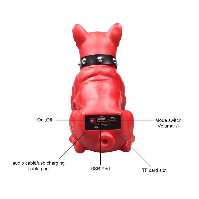 CH-M10 Bulldog Shape Stereo Wireless Bluetooth Speaker, Support TF Card / U Disk / FM