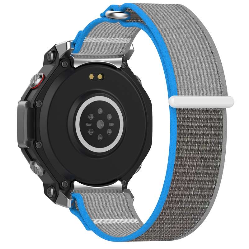 For Amazfit T-Rex 3 Two Tone Nylon Hook and Loop Fastener Watch Band(Orange Beige)