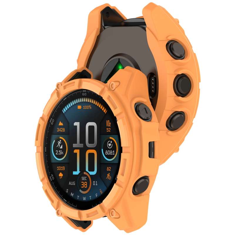 For Garmin Enduro 3 Armour Hollow TPU Half Coverage Watch Protective Case(Orange)