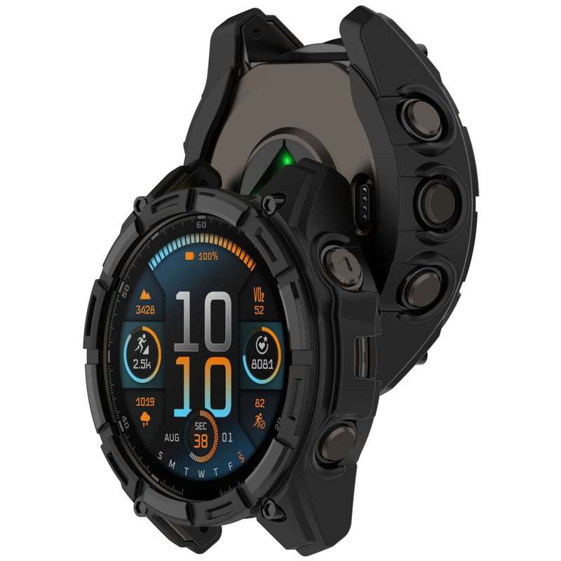 For Garmin Enduro 3 Armour Hollow TPU Half Coverage Watch Protective Case(Orange)