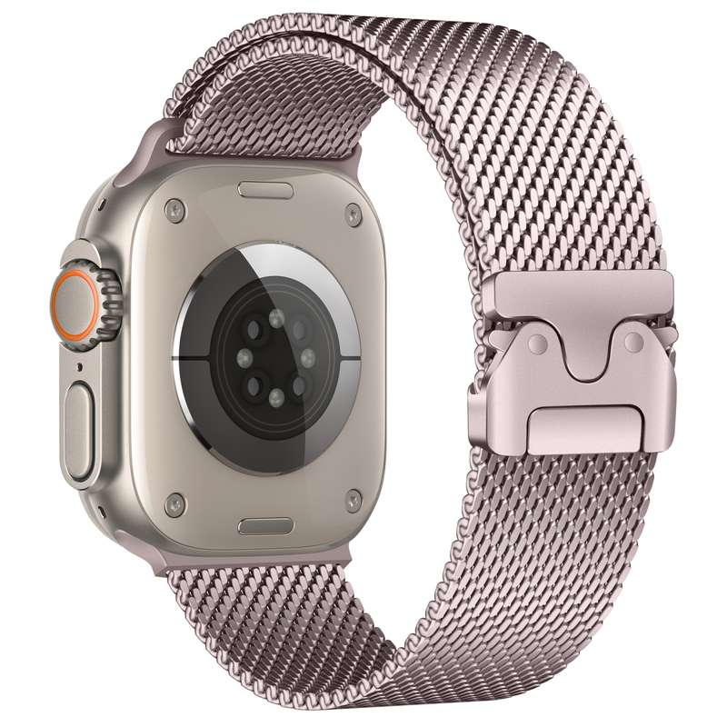 For Apple Watch 42mm / 41mm / 40mm / 38mm Umbrella Buckle Think Milanese Plate Stainless Steel Parac