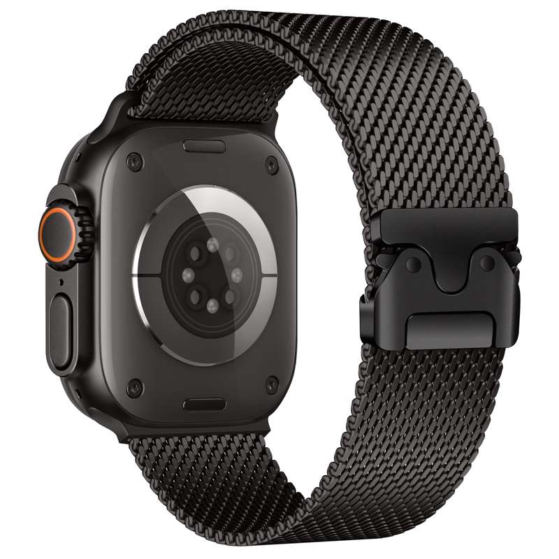 For Apple Watch 42mm / 41mm / 40mm / 38mm Umbrella Buckle Think Milanese Plate Stainless Steel Parac