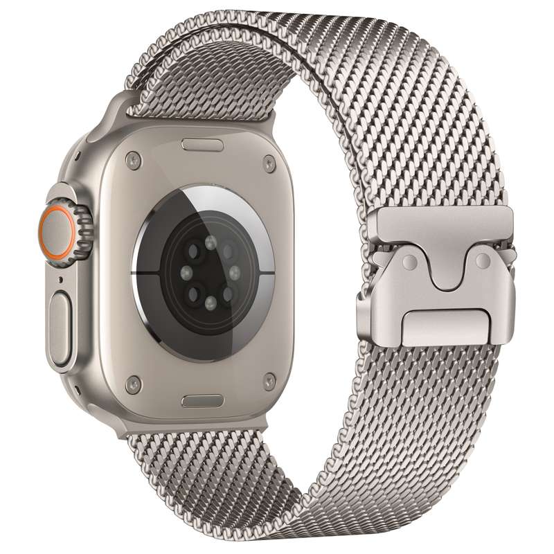 For Apple Watch 42mm / 41mm / 40mm / 38mm Umbrella Buckle Think Milanese Plate Stainless Steel Parac