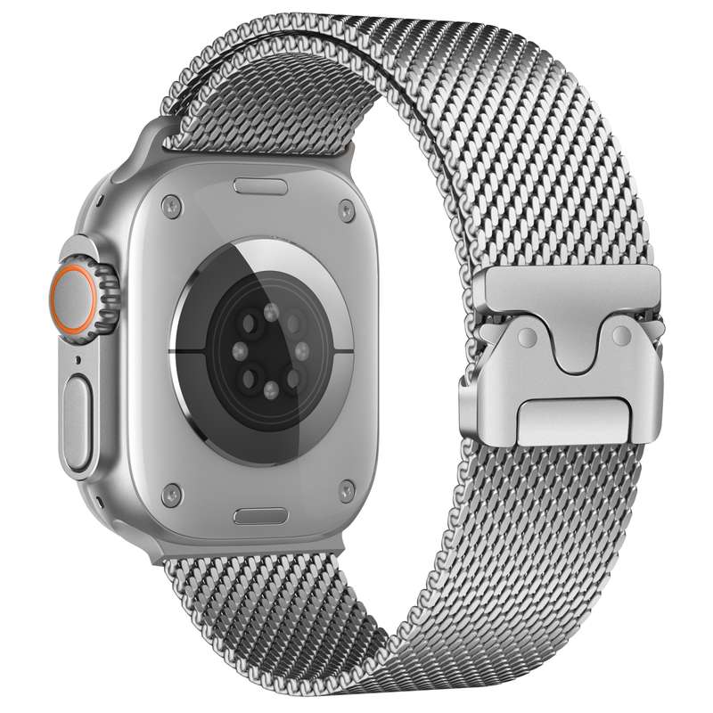 For Apple Watch 42mm / 41mm / 40mm / 38mm Umbrella Buckle Think Milanese Plate Stainless Steel Parac