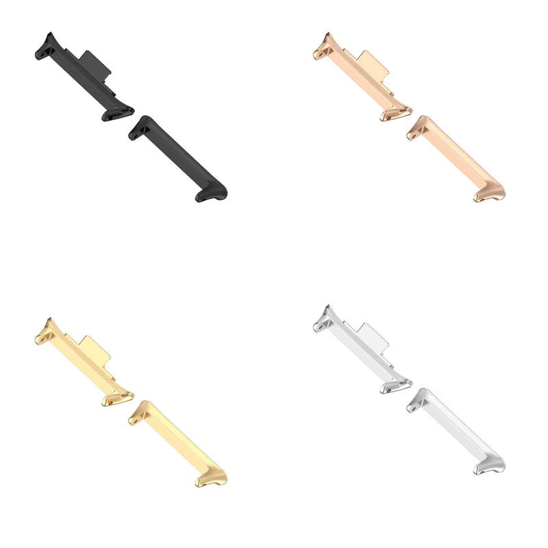 For Xiaomi Smart Band 9 Pro 1 Pair 20mm 316 Stainless Steel Metal Watch Band Connector(Rose Gold)