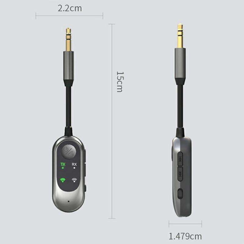 W10 Car Stereo Wireless Connection Audio Adapter 2 in 1 Car Bluetooth 5.3 Receiver Transmitter