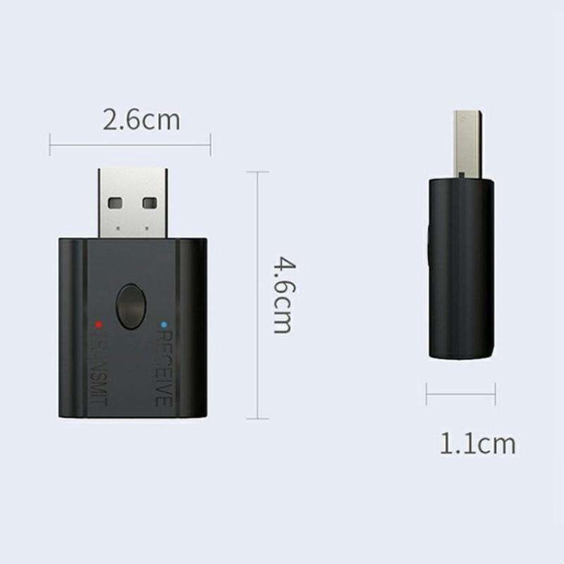 W12 AUX Adapter USB Dongle 2 In 1 Bluetooth 5.3 Car Audio Transmitter Receiver
