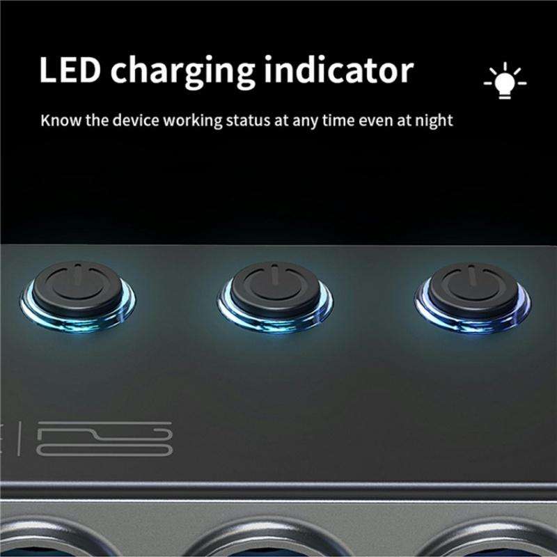 GC06 Voltage Display Cigarette Lighter Adapter Car Charger High Power Fast Charging