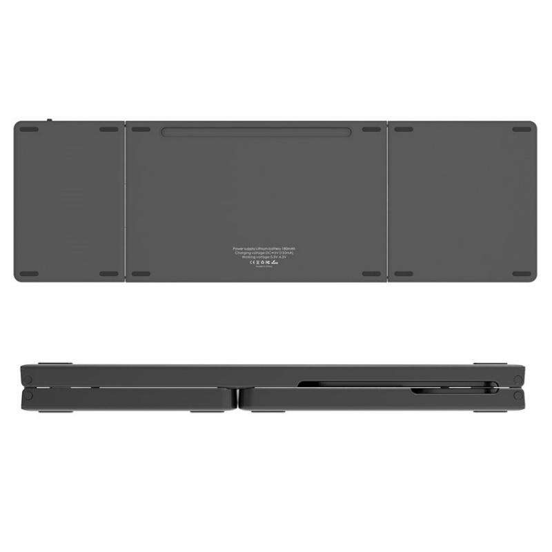 KF86 MAX Foldable Wireless Bluetooth-Compatible Keyboard With Touchpad + Leather Case