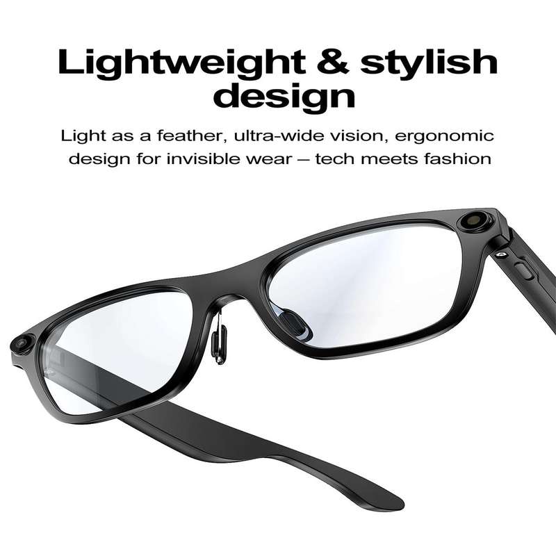 S336 Smart Glasses, Support AI Object Recognition / AI Conversations / Voice Call(Black)