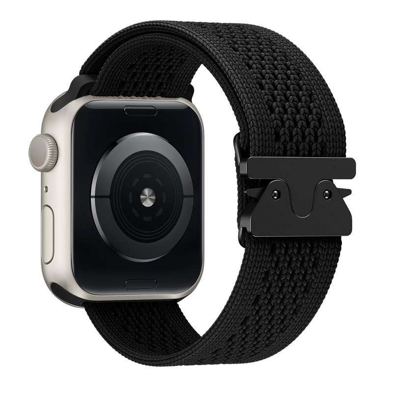For Apple Watch 42mm / 41mm / 40mm / 38mm Parachute Buckle Knitted Nylon Watch Band(Smokey Purple)