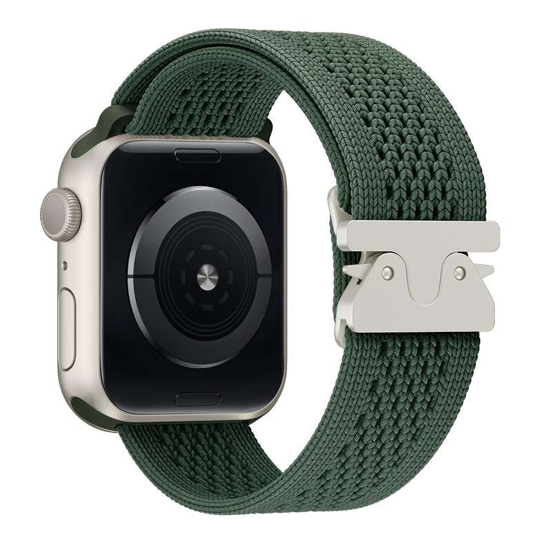 For Apple Watch 42mm / 41mm / 40mm / 38mm Parachute Buckle Knitted Nylon Watch Band(Smokey Purple)