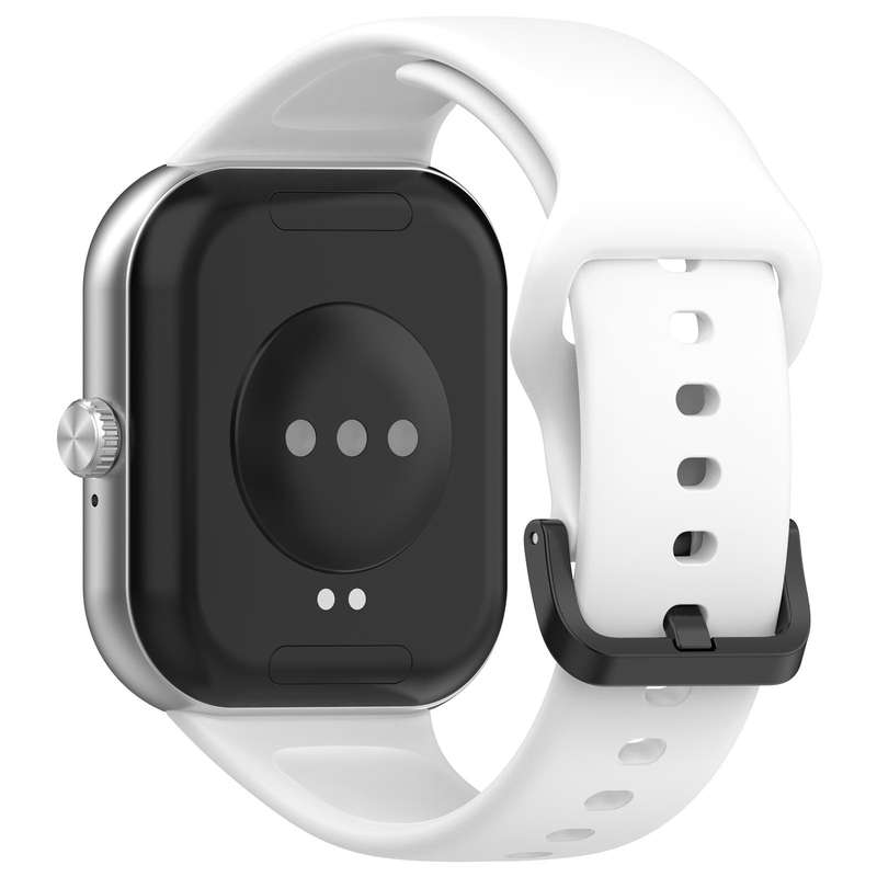 For Redmi Watch Move Black Steel Buckle Solid Color Soft Silicone Watch Band(Black)