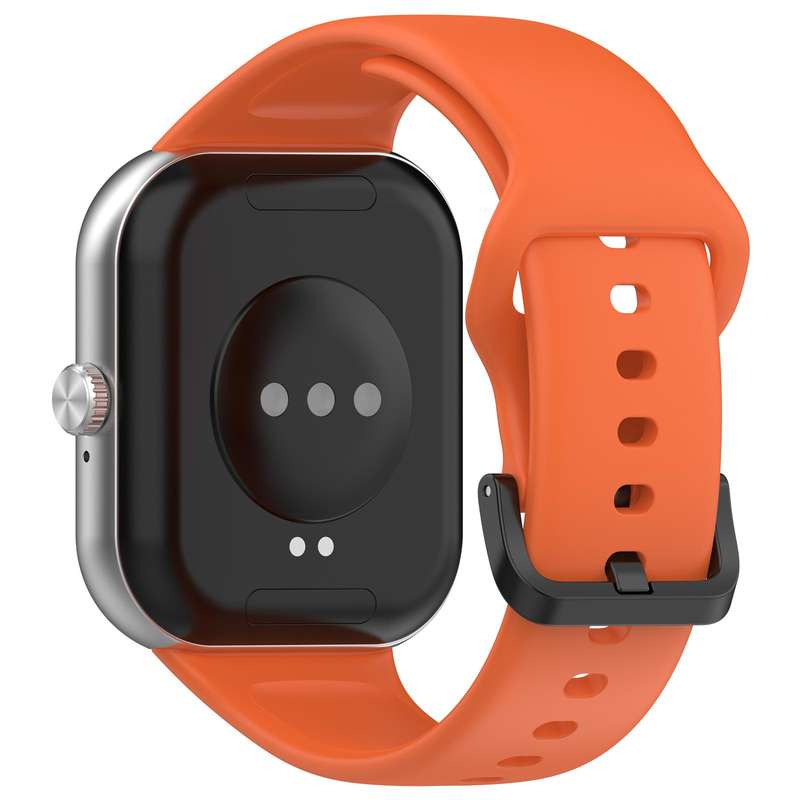 For Redmi Watch Move Black Steel Buckle Solid Color Soft Silicone Watch Band(Black)
