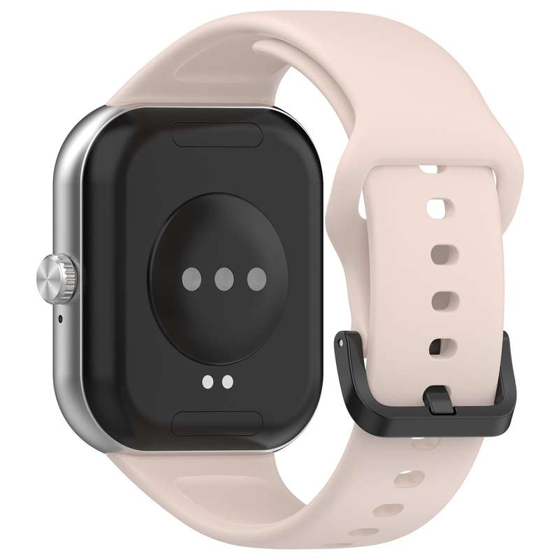 For Redmi Watch Move Black Steel Buckle Solid Color Soft Silicone Watch Band(Black)