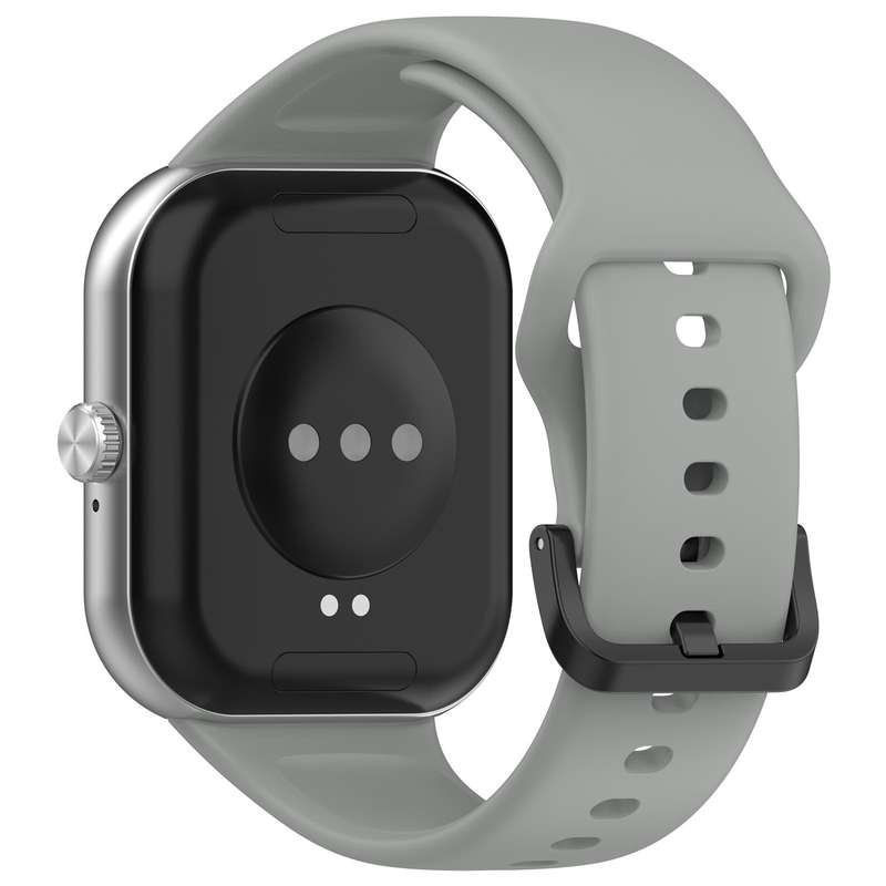 For Redmi Watch Move Black Steel Buckle Solid Color Soft Silicone Watch Band(Black)