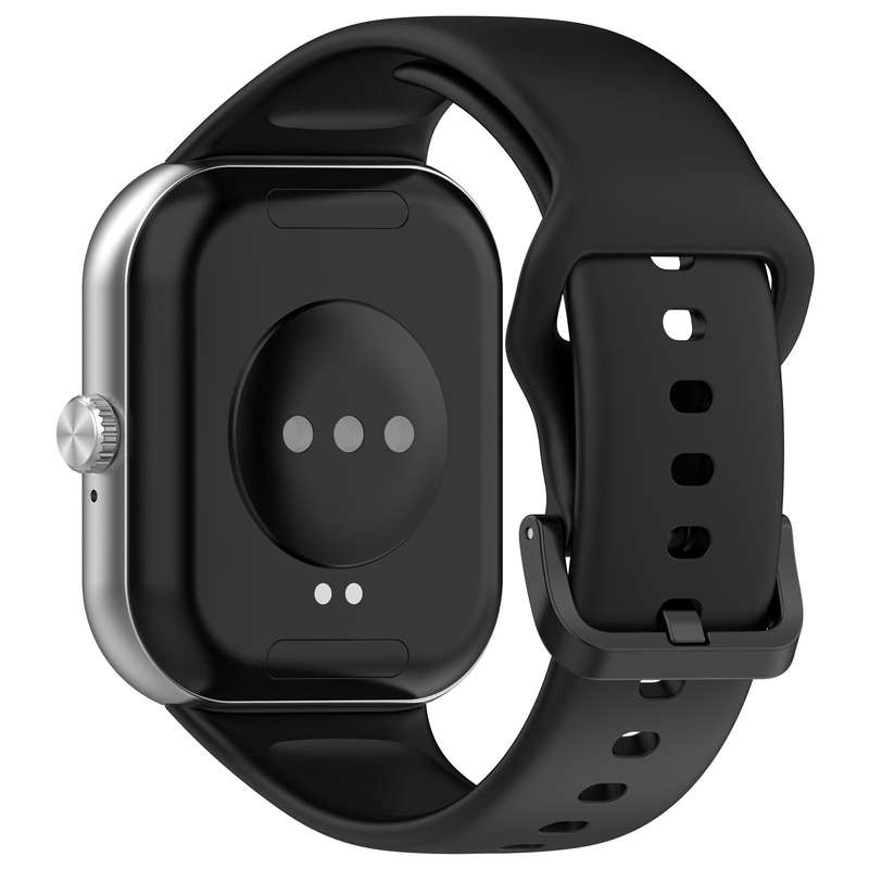 For Redmi Watch Move Black Steel Buckle Solid Color Soft Silicone Watch Band(Black)