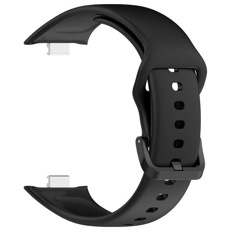 For Redmi Watch Move Black Steel Buckle Solid Color Soft Silicone Watch Band(Black)