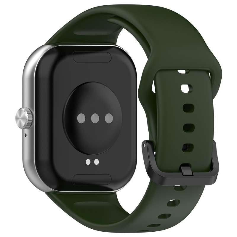 For Redmi Watch Move Black Steel Buckle Solid Color Soft Silicone Watch Band(Black)