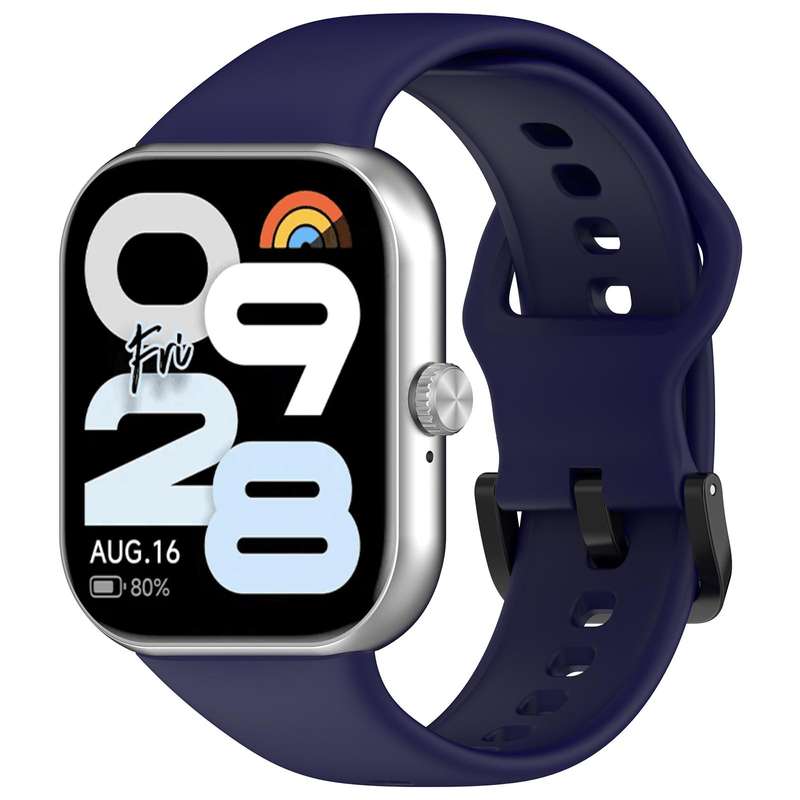 For Redmi Watch Move Black Steel Buckle Solid Color Soft Silicone Watch Band(Black)