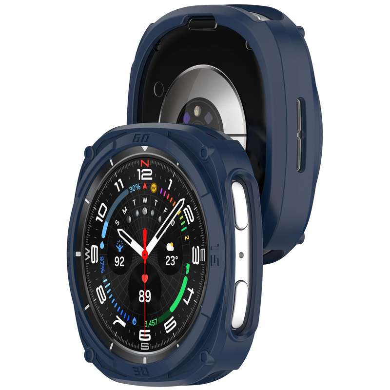For Samsung Galaxy Watch8 40mm Hollow Digital Armor TPU Watch Protective Cover(Blue)