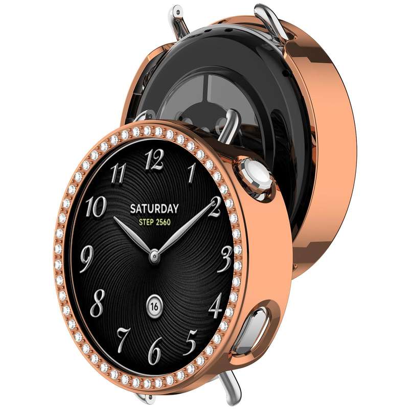 For Xiaomi Watch S4 41mm Single Row Diamond Half Coverage Hollow TPU Watch Cover(Transparent)