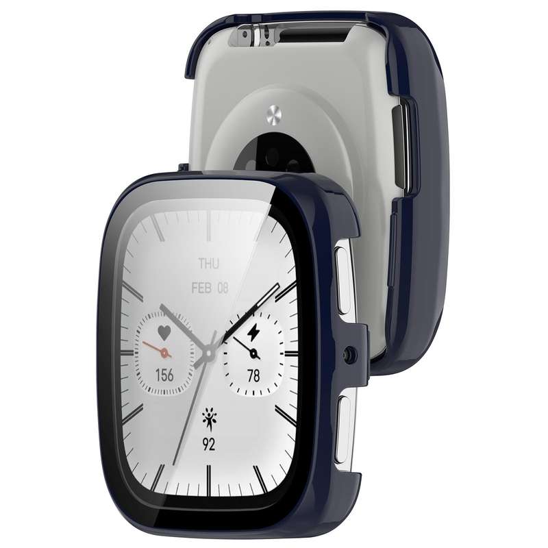 For Amazfit Active 2 Square Tempered Film Integrated PC Watch Protective Cover(Pink)
