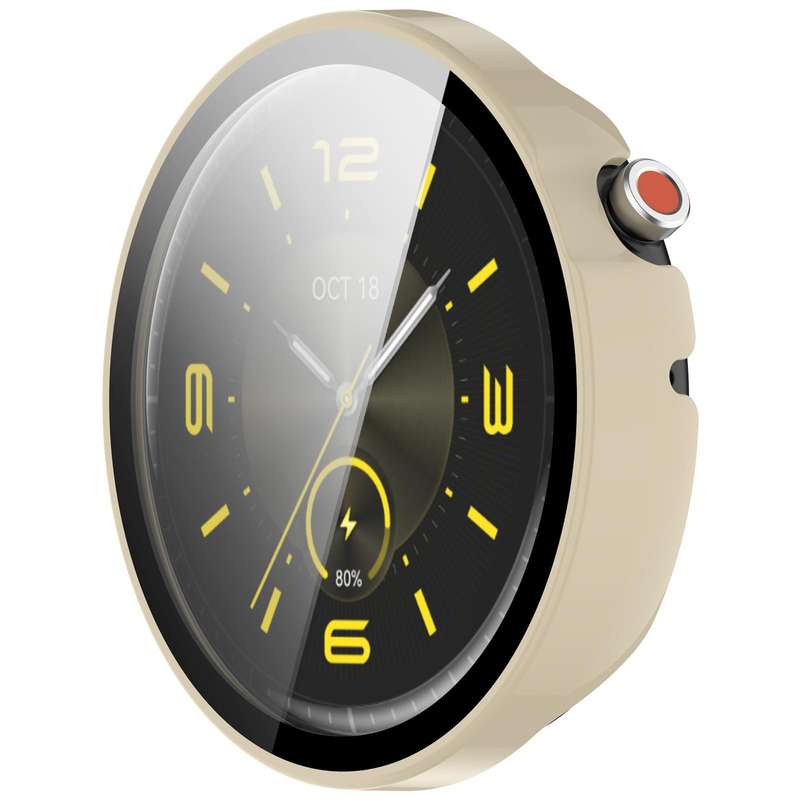 For Honor Watch Fit Elegant Tempered Film Integrated PC Watch Protective Cover(Ivory White)