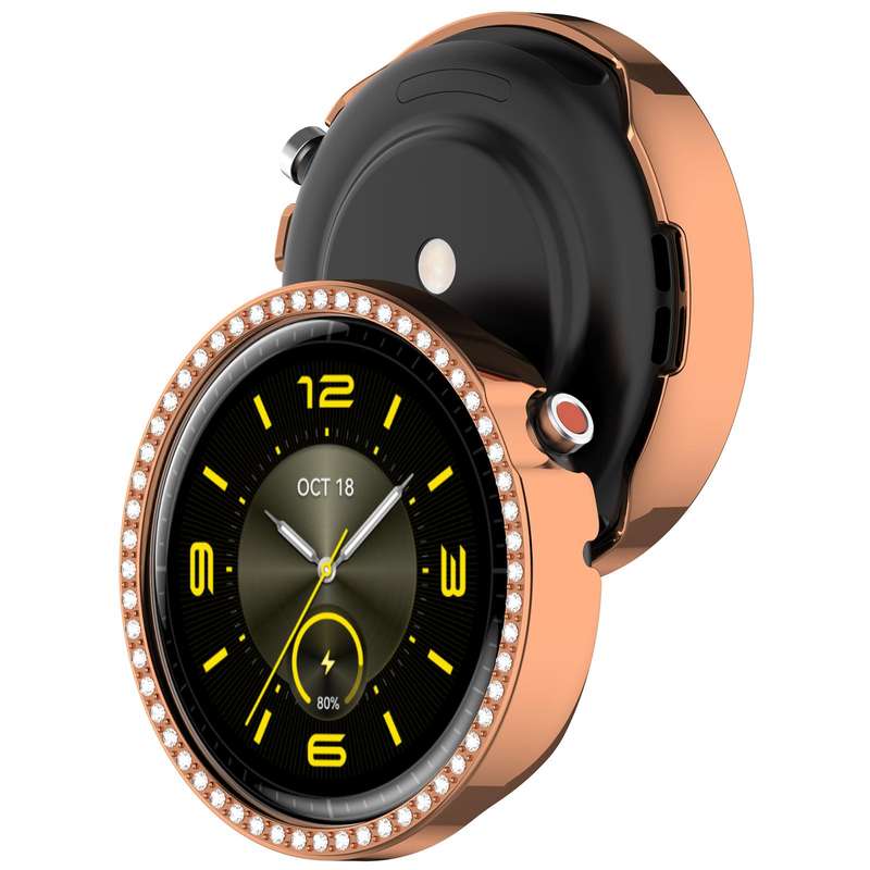 For Honor Watch Fit Elegant Single Row Diamond Half Coverage Hollow TPU Watch Cover(Transparent)