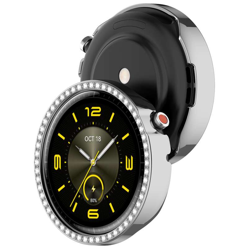For Honor Watch Fit Elegant Single Row Diamond Half Coverage Hollow TPU Watch Cover(Transparent)