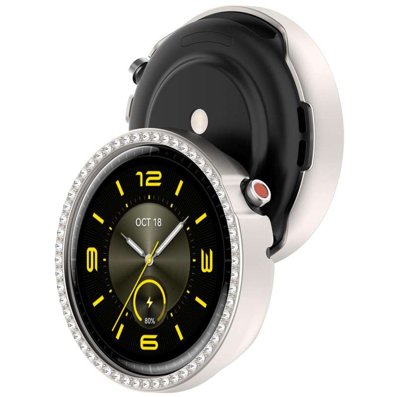 For Honor Watch Fit Elegant Single Row Diamond Half Coverage Hollow TPU Watch Cover(Transparent)