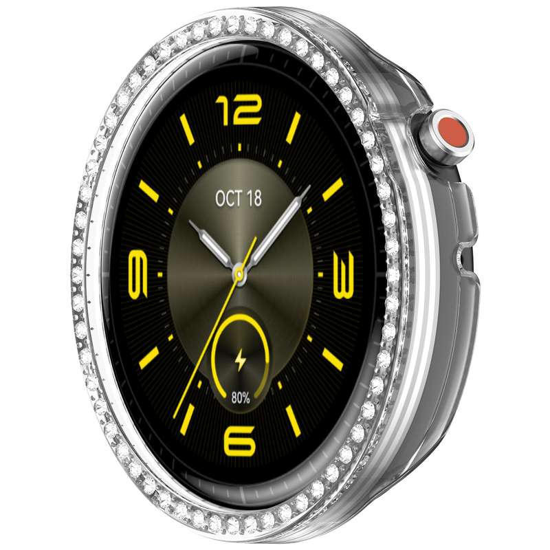 For Honor Watch Fit Elegant Single Row Diamond Half Coverage Hollow TPU Watch Cover(Transparent)