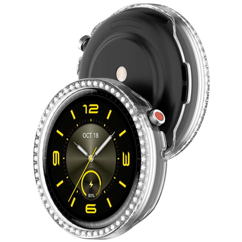 For Honor Watch Fit Elegant Single Row Diamond Half Coverage Hollow TPU Watch Cover(Transparent)