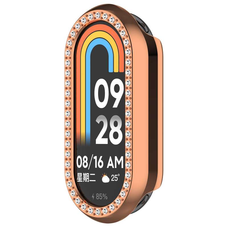 For Xiaomi Smart Band 10 / 10 NFC Single Row Diamond Half Coverage Hollow TPU Watch Cover(Transparen