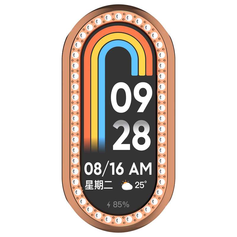 For Xiaomi Smart Band 10 / 10 NFC Single Row Diamond Half Coverage Hollow TPU Watch Cover(Transparen