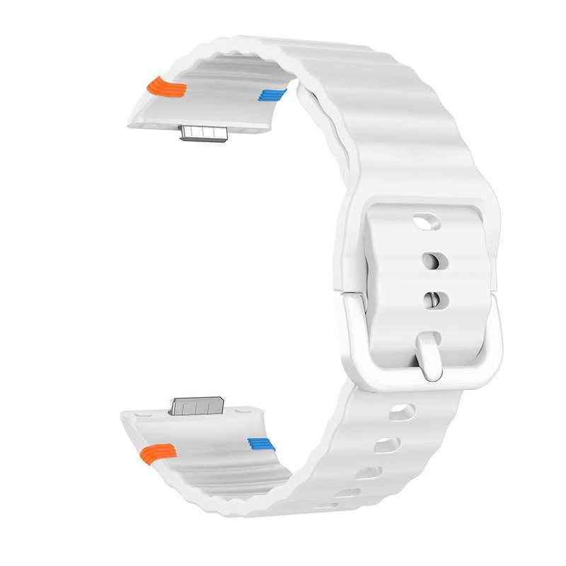 For Huawei Watch Fit 4 Pro / Fit 4 / Fit 3 Wave Texture Stitched Color Buckle Silicone Watch Band(St