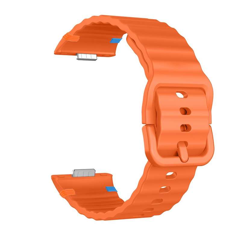 For Huawei Watch Fit 4 Pro / Fit 4 / Fit 3 Wave Texture Stitched Color Buckle Silicone Watch Band(St