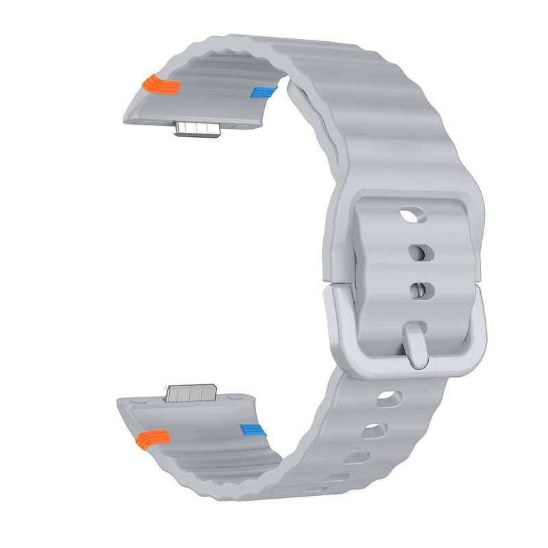 For Huawei Watch Fit 4 Pro / Fit 4 / Fit 3 Wave Texture Stitched Color Buckle Silicone Watch Band(St