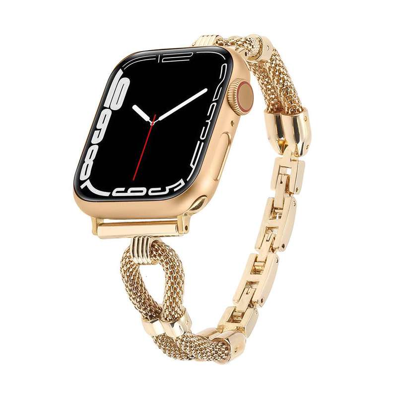 For Apple Watch 42mm / 41mm / 40mm / 38mm Copper Chain Metal Watch Band(Rose Gold)