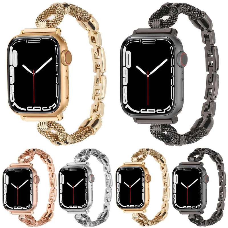 For Apple Watch 42mm / 41mm / 40mm / 38mm Copper Chain Metal Watch Band(Rose Gold)