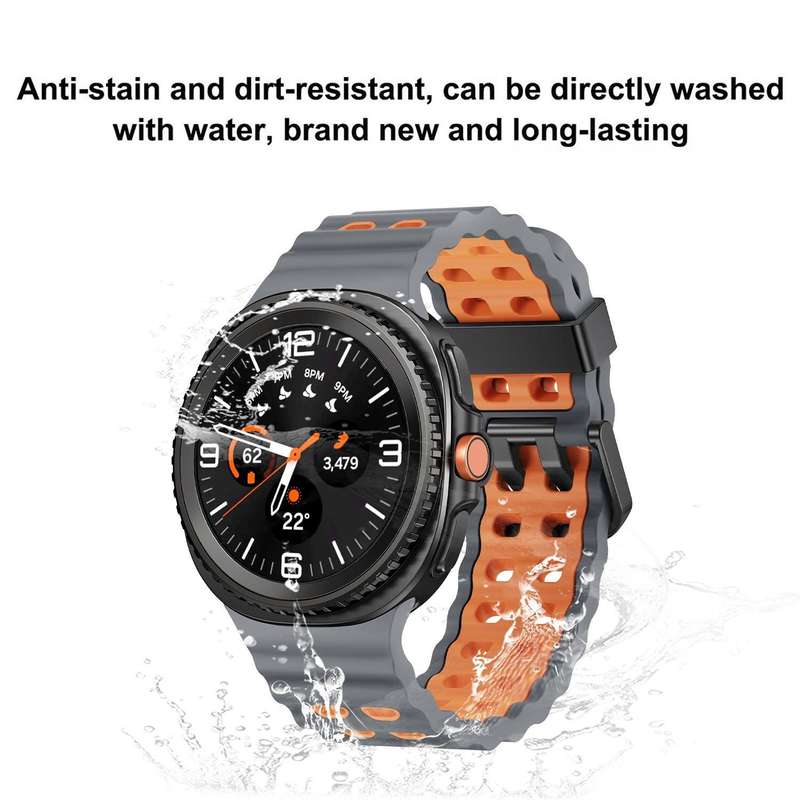 For Samsung Galaxy Watch 8 40 / 44mm Ocean Style Quick Release Buckle Two Color Silicone Watch Band(